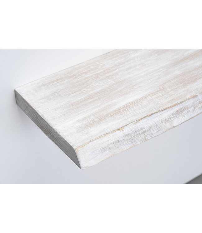 Wit Eiken Wandplank 36 mm | Geschuurd & Zwevend Blind Montage Systeem