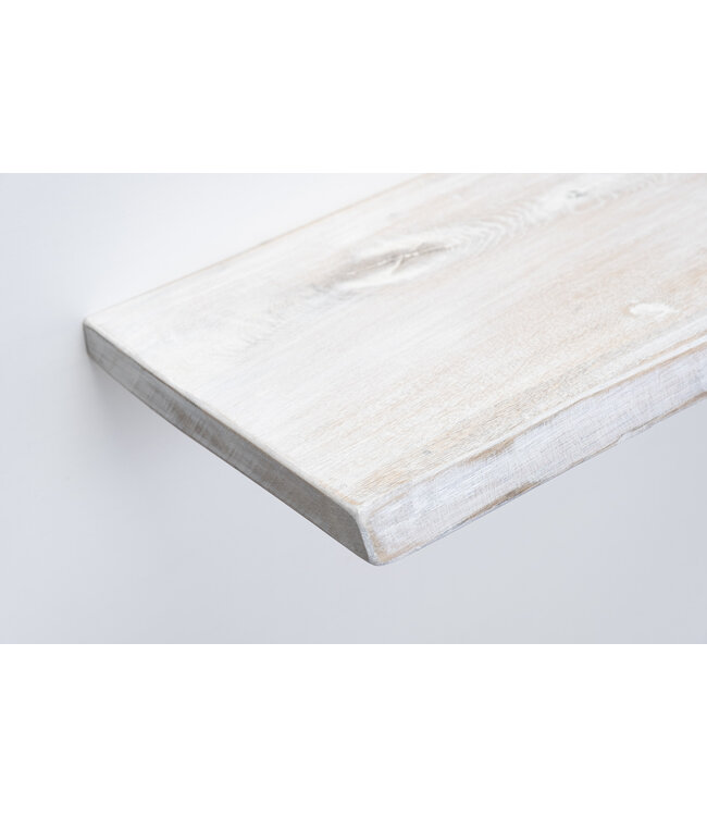 Vintage wit eiken wandplank 26 mm | Geschuurd & met blind montage systeem