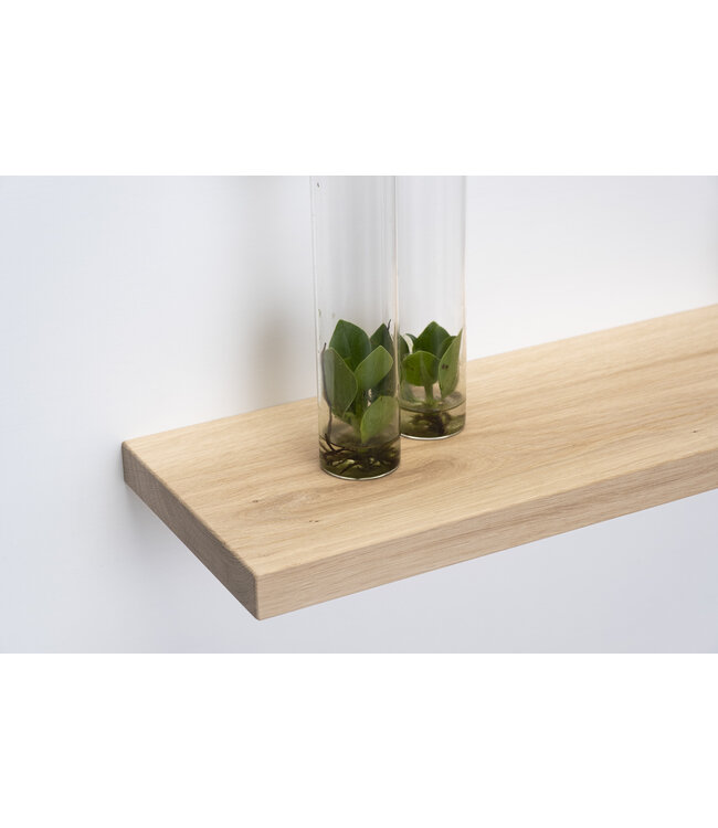 Massief eiken wandplank 3 cm | Strak gezaagd, geschaafd, zwevend systeem