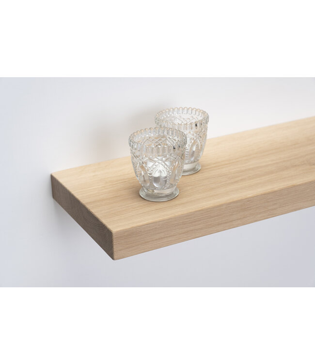 Eiken wandplank 4 cm | Geschaafd, strak gezaagd & zwevend montage