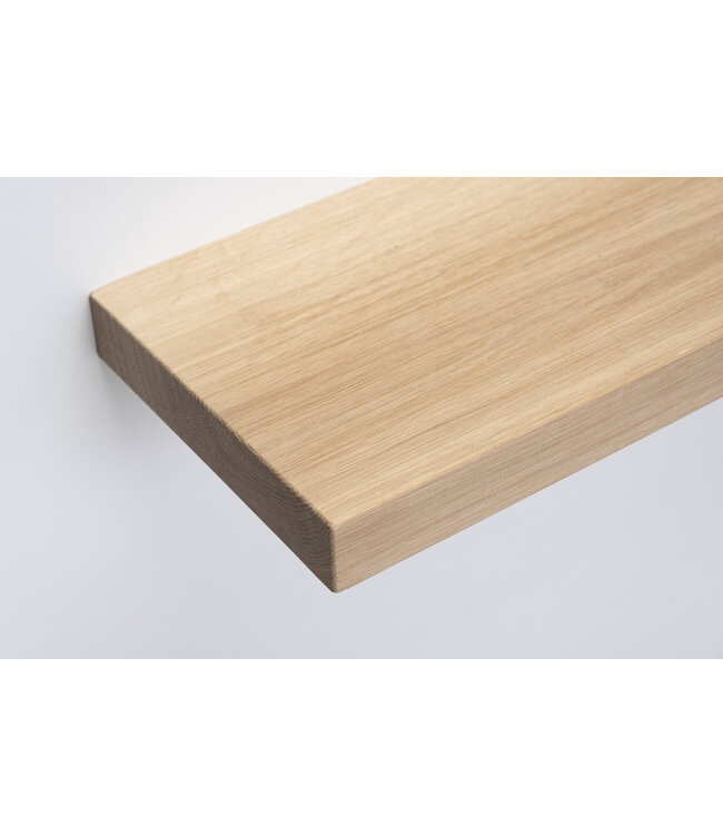 Eiken wandplank 4 cm | Geschaafd, strak gezaagd & zwevend montage