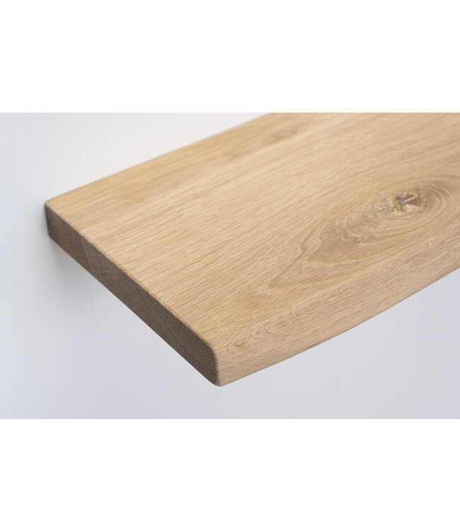 Eiken wandplank 3 cm | Geschaafd met geleefde voorkant & zwevend montage