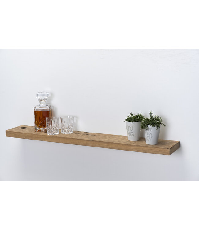 Oud eiken wagondeel wandplank 4 cm | Met blind montage systeem