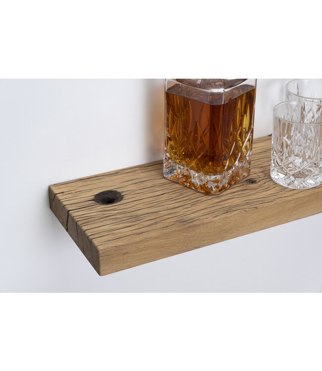 Oud eiken wagondeel wandplank 4 cm | Met blind montage systeem
