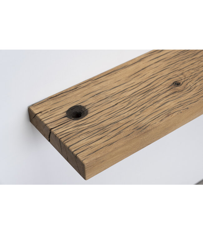 Oud eiken wagondeel wandplank 4 cm | Met blind montage systeem