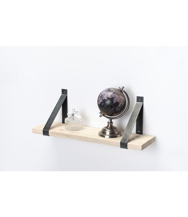 Wandplank steigerhout nieuw 3 cm | Met stalen beugels