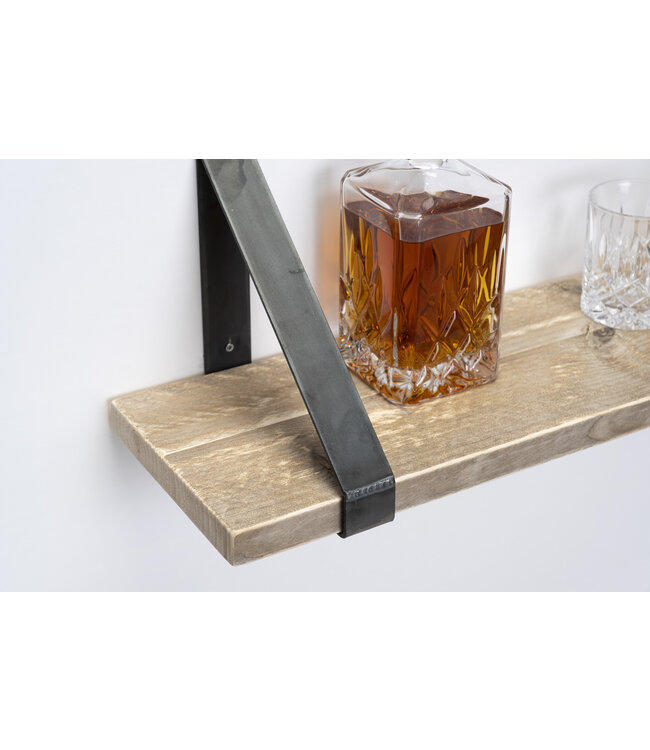Wandplank steigerhout oud 3 cm | Met stalen beugels