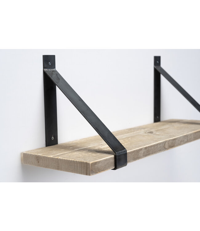 Wandplank steigerhout oud 3 cm | Met stalen beugels
