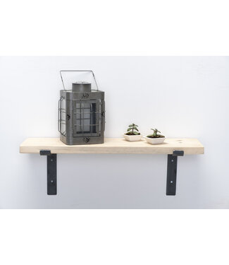 Wolff Houtbewerking Wandplank steigerhout nieuw 3 cm | Met open stalen beugels II