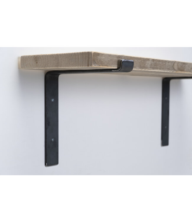Wandplank steigerhout oud 3 cm | Met open stalen beugels II