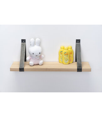 Wolff Houtbewerking Eiken wandplank 3 cm dik | Met stalen beugels