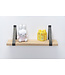 Eiken wandplank 3 cm dik | Met stalen beugels