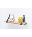 Eiken wandplank 3 cm dik | Met stalen beugels