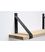 Eiken wandplank 3 cm dik | Met stalen beugels