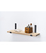 Wandplank eiken 3cm met open stalen beugels