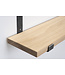 Wandplank eiken 3cm met open stalen beugels