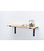 Eiken wandplank 2 cm dik | Met open stalen beugels II
