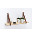 Eiken wandplank 2 cm dik | Met bruine leren plankdragers