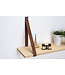Eiken wandplank 2 cm dik | Met bruine leren plankdragers