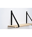 Eiken wandplank 2 cm dik | Met zwarte leren plankdragers
