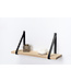 Eiken wandplank 3 cm dik | Met zwarte leren plankdragers