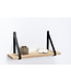 Eiken wandplank 3 cm dik | Met zwarte leren plankdragers