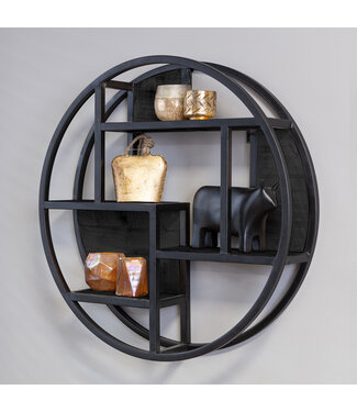 Wolff Houtbewerking Wandrek mangohout zwart | rond