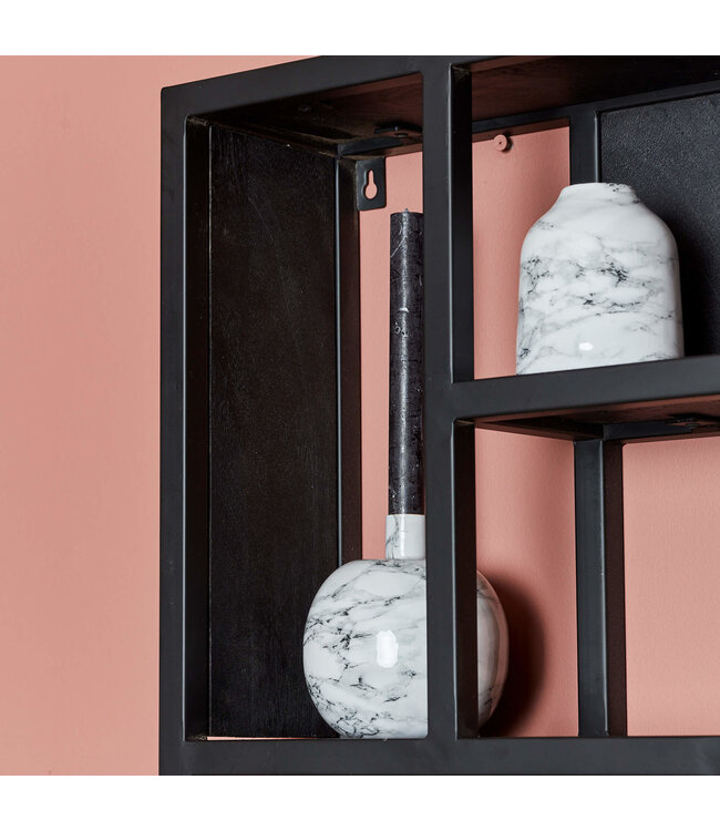 Wandrek mangohout zwart | vierkant