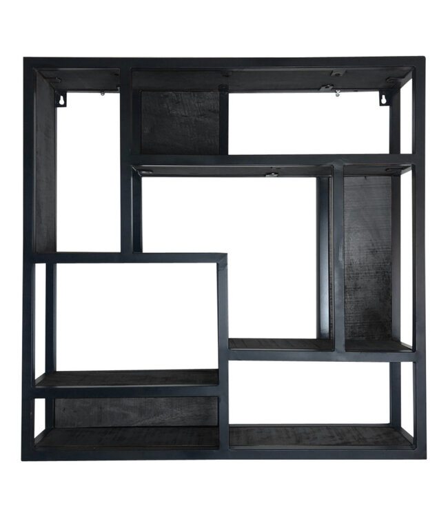 Wandrek mangohout zwart | vierkant