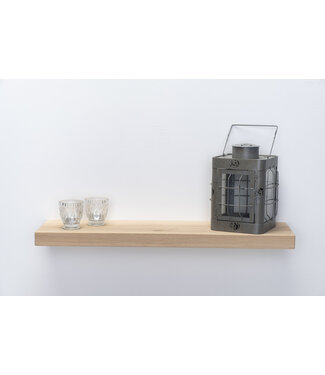 Wolff Houtbewerking XXL eiken wandplank 4 cm dik | Geschaafd & strak gezaagde voorkant | Zwevend montagesysteem (180–350 cm)