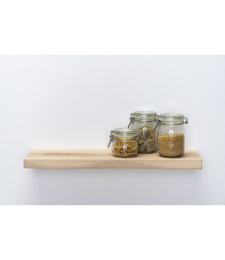 Wolff Houtbewerking XXL eiken wandplank 4 cm dik | Geschaafd & geleefde voorkant | Zwevend montagesysteem (180–350 cm)