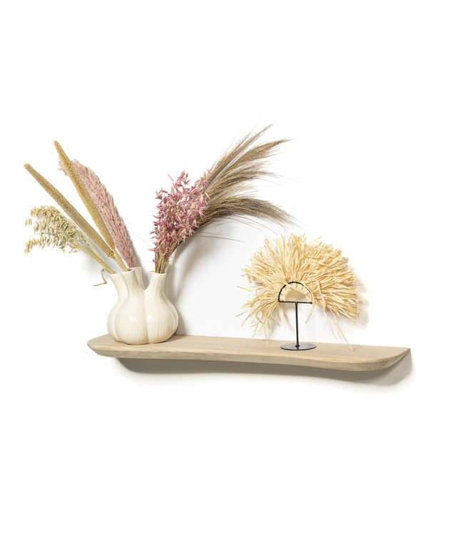 Eiken wandplank 3 cm dik | Geschaafd met organische vorm | Zwevend montagesysteem