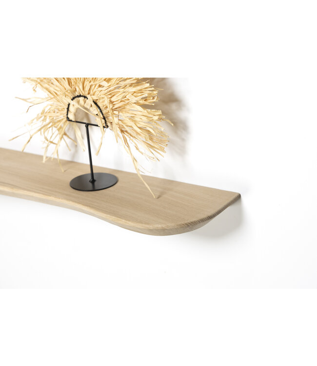 Eiken wandplank 3 cm dik | Geschaafd met organische vorm | Zwevend montagesysteem