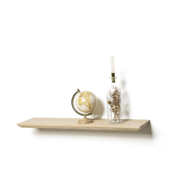 Eiken wandplank 3 cm dik | Geschaafd met verjongde rand | Zwevend montagesysteem