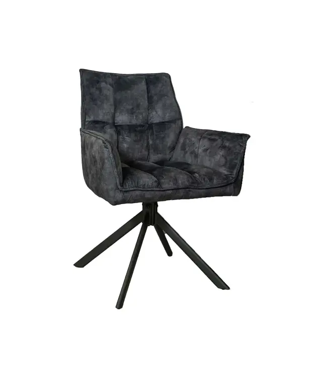 Eetkamerstoel Dani Velvet | Blue | Met armleuning