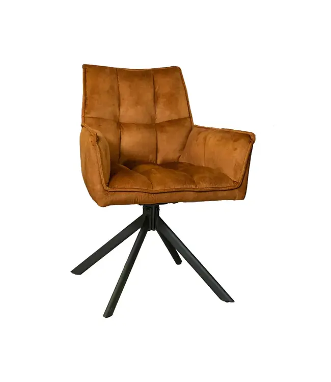 Eetkamerstoel Dani Velvet | Blue | Met armleuning