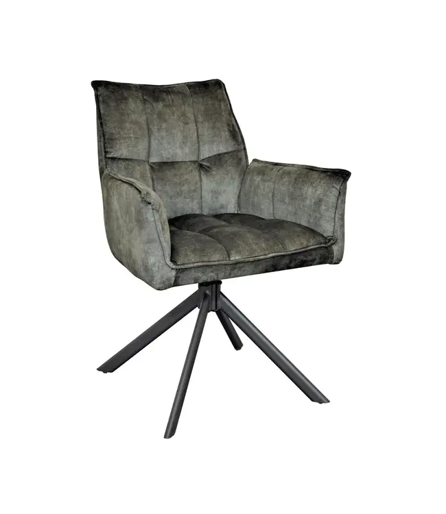 Eetkamerstoel Dani Velvet | Blue | Met armleuning