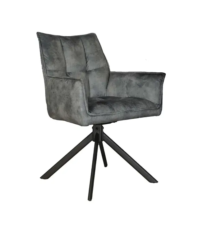 Eetkamerstoel Dani Velvet | Blue | Met armleuning