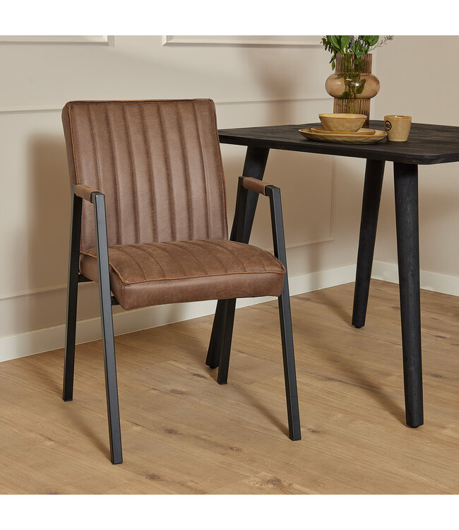 Eetkamerstoel Tivoli Bull | Cognac | Met armleuning