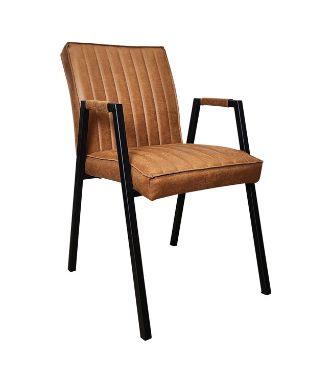 Eetkamerstoel Tivoli Bull | Cognac | Met armleuning