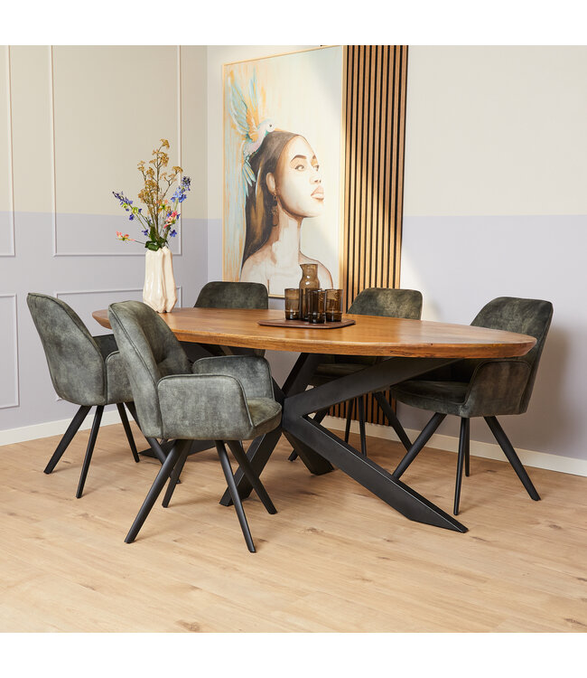 Eetkamerstoel Nova | Hunter Green | Met armleuning