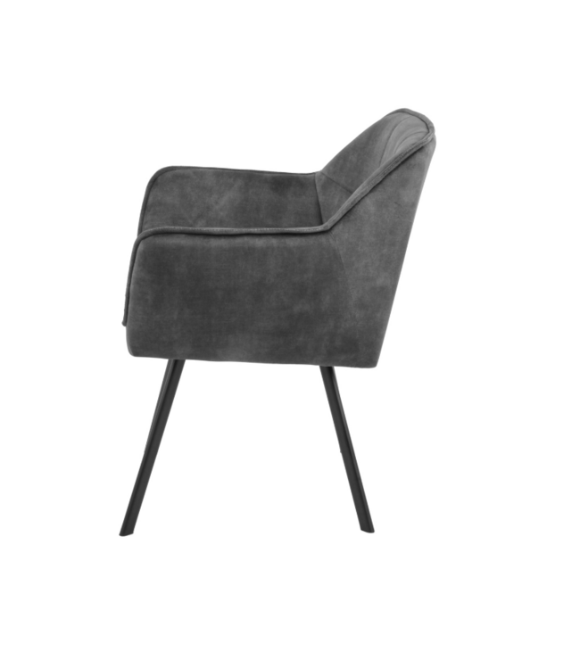 Eetkamerstoel Emma Velvet | Taupe | Met armleuning