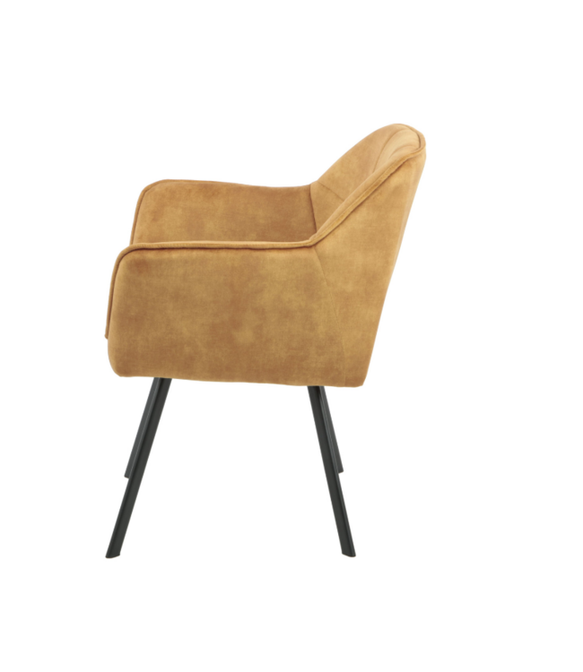 Eetkamerstoel Emma Velvet | Taupe | Met armleuning