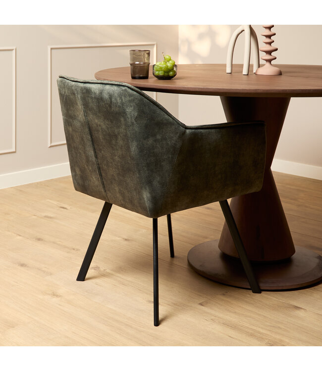 Eetkamerstoel Emma Velvet | Taupe | Met armleuning