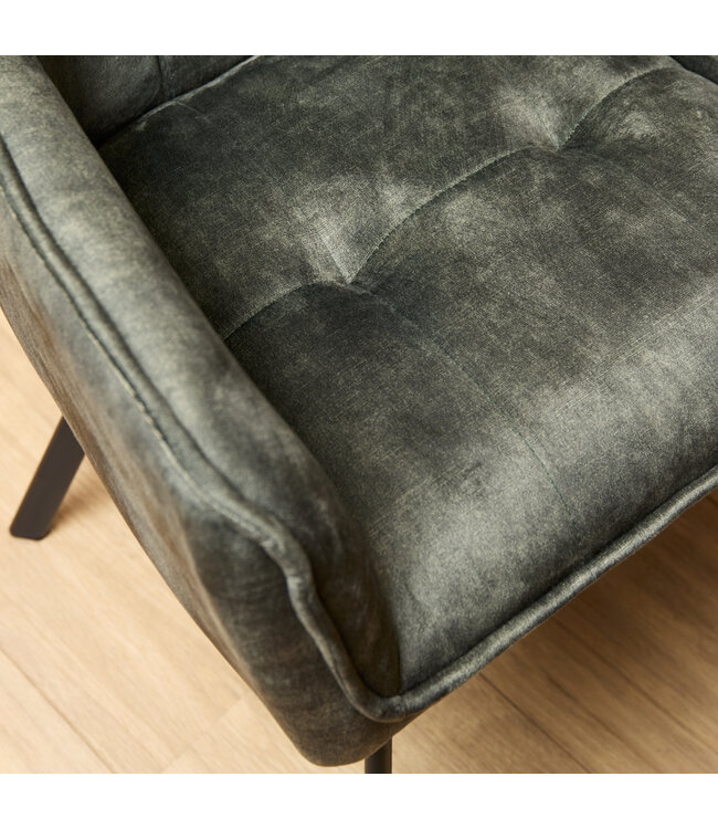 Eetkamerstoel Emma Velvet | Taupe | Met armleuning