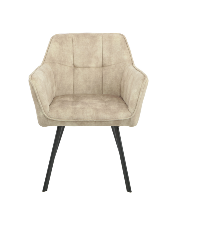 Eetkamerstoel Emma Velvet | Taupe | Met armleuning