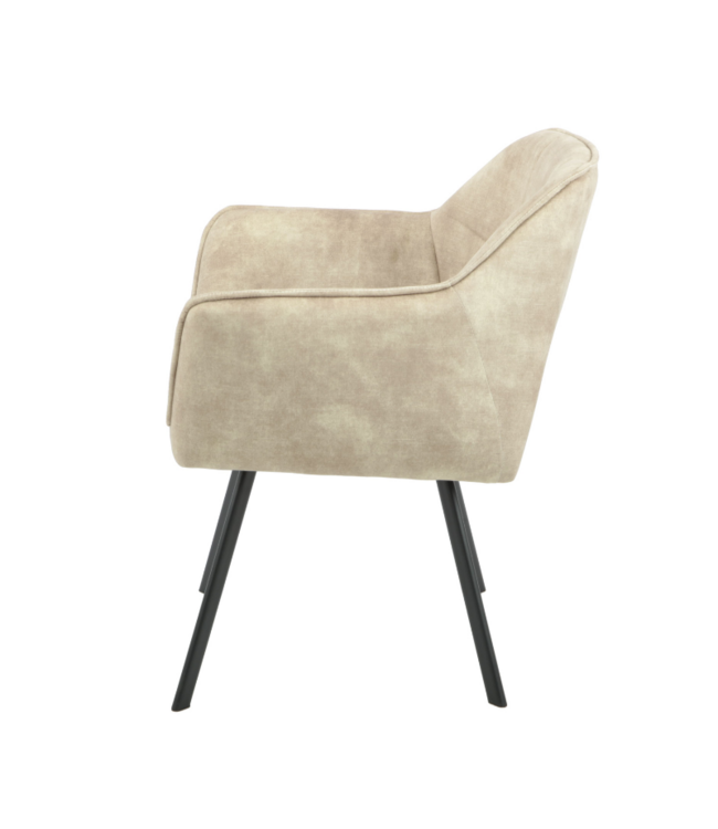 Eetkamerstoel Emma Velvet | Taupe | Met armleuning