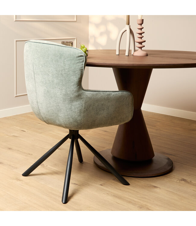 Eetkamerstoel Hanna | Water Green | Met armleuning