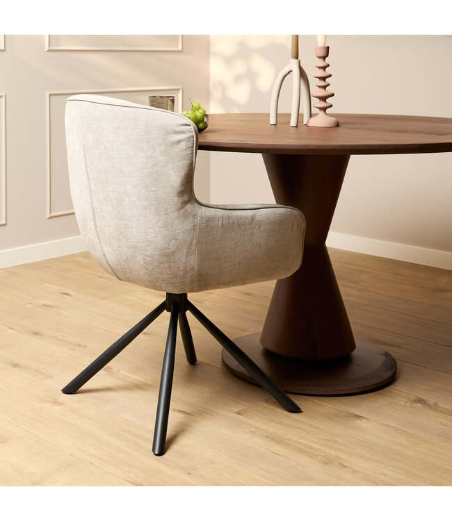 Eetkamerstoel Hanna | Beige | Met armleuning