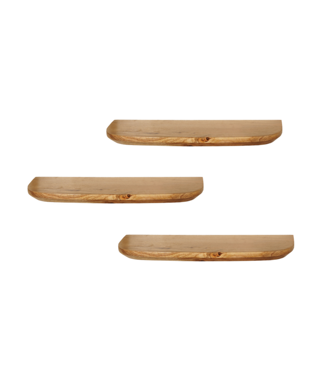 Wandplank Mangohout Naturel | 60 cm | Set van 3